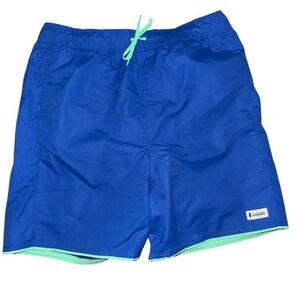 Cotopaxi Boys Swim Trunks Board Short Blu Green Trim Drawstring XL 10-12 elastic